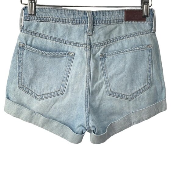 HOLLISTER high rise mom jean shorts 3” light denim distressed beach summer sz 25 - Picture 2 of 9